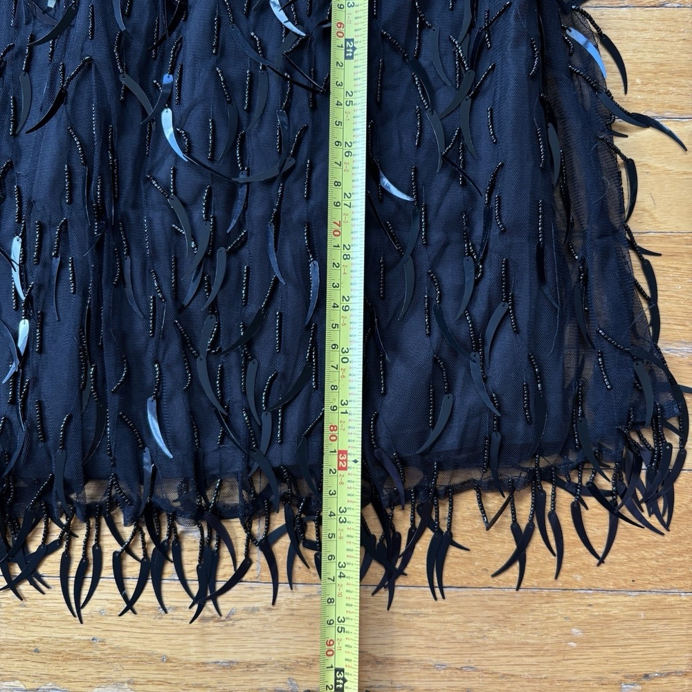 Vintage Vivienne Tam Beaded Paillette Fringe Dress Black Size 2 Flapper Art Deco - Picture 15 of 16